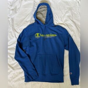 Champion Royal Blue Hoodie with Yellow Logo